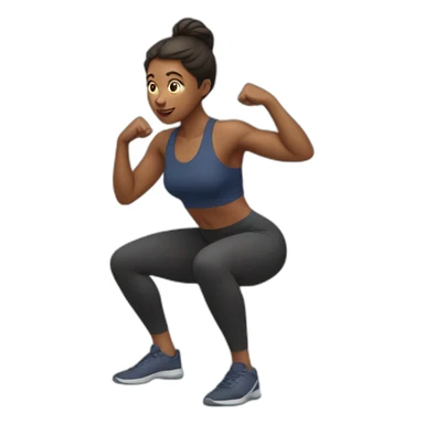 woman doing squat sticker