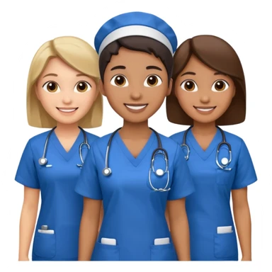 ahora una imagen de grupo de enfermeras/os+ sticker