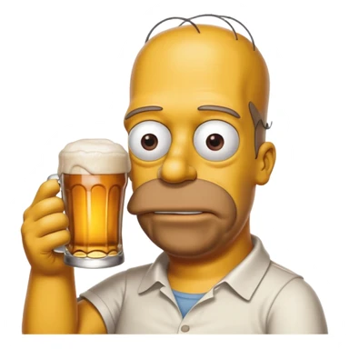homer simpson with a beer sticker