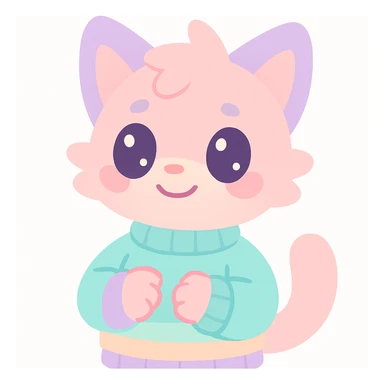 furry anthro character, cozy sweater, relaxed mood sticker