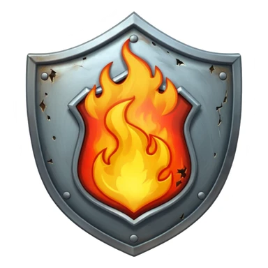 burning shield sticker