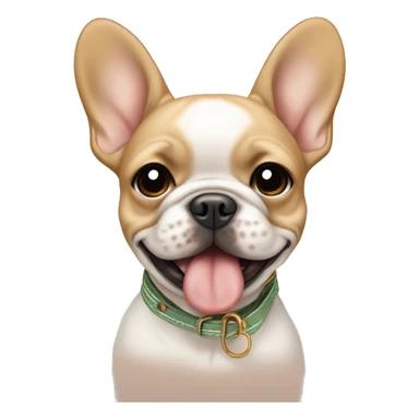 tan puppy frenchie with a sperry on her mouth  sticker