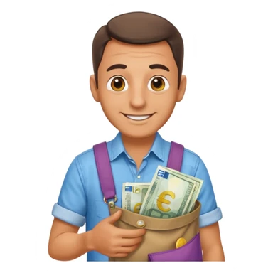 UNCLE WITH a bag of Euro MONEY sticker