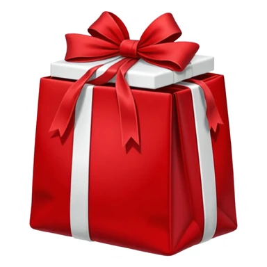 red Christmas bag with red gift boxes with white bows sticker