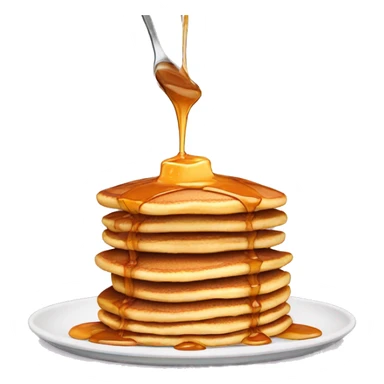 A stack of pancakes with caramel sticker