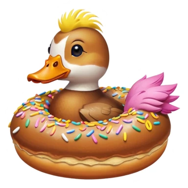 Duck with a doughnut  sticker