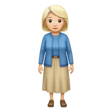 blond old woman full body standing  sticker