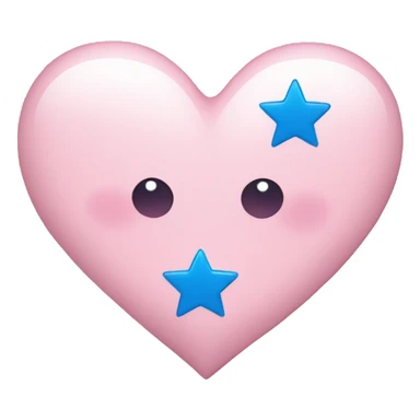 light pink heart with blue stars around it  sticker