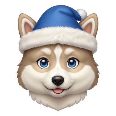 Pups husky in new yaer hat sticker