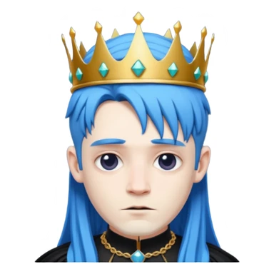 blue haired goth king sticker