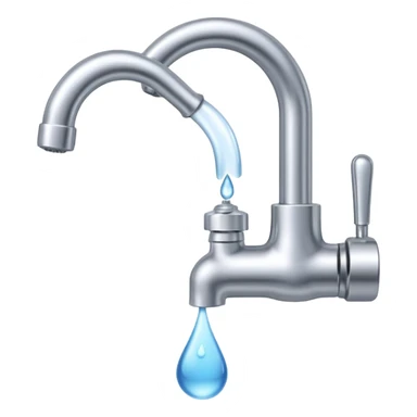 a faucet with a water droplet at the end sticker