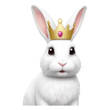 White rabbit with a glitter crown  sticker