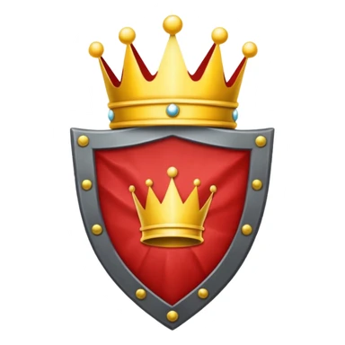 red flag with a crown on  a shield maked with a yellow chains sticker