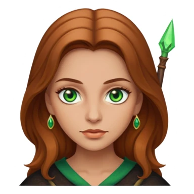 Bruja ojos verdes pelo castaño claro sticker