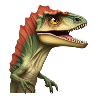 jurassic park dilophosaurus with frills spitting venom sticker