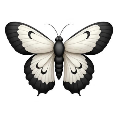 simple white and black moth sticker