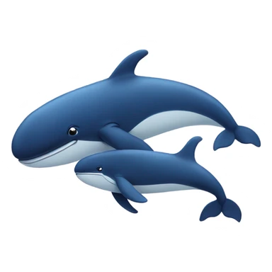 A whale and her calf swimming sticker