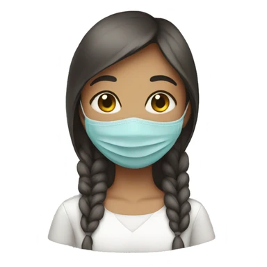Girl wearing a mask sticker