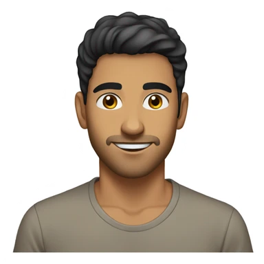 A 21 year old, Middle Eastern man, with short black hair, with stubble facial hair,   with brown eyes wearing a t-shirt. sticker
