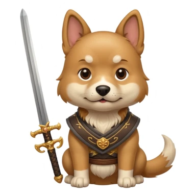 dog chinese with sword sticker