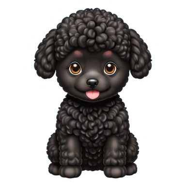 Cute black toy poodle sticker