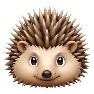 really cute confused hedgehog face with wooden thorny bramble stem wrapped around its forehead, spiky asymmetric thorns, no leaves, only face and neck visible sticker