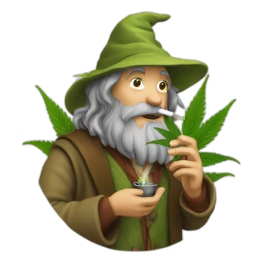 Hobbit smoking cannabis sticker