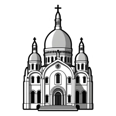 now I want a sticker with the Sacre Coeur church in black and white sticker