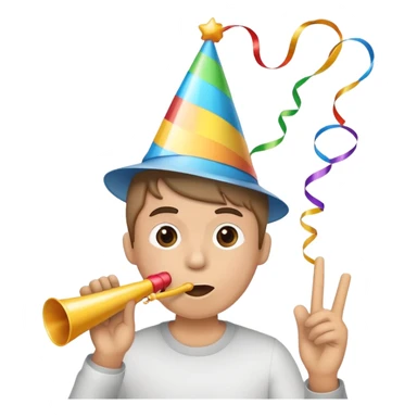 celebration party horn streamer sticker