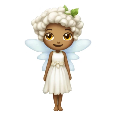 a fairy with white dress and a bow on her head sticker