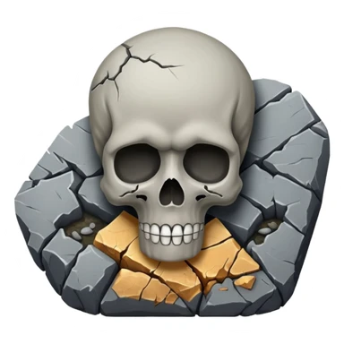 rip stone with skull, front view sticker