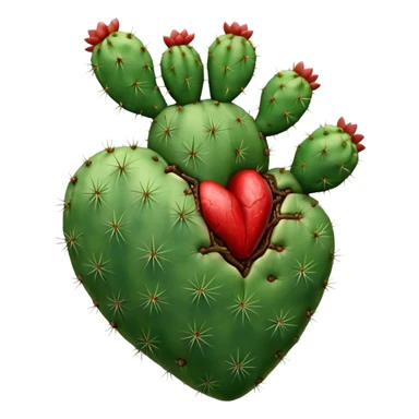 Anatomical green cactus heart  sticker