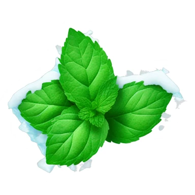 frozen mint with ice and snow on mint leaves sticker
