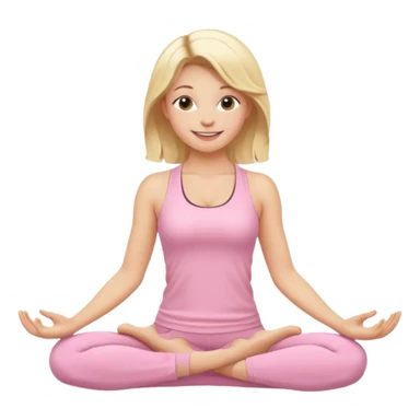 blonde yoga girl light pink clothes n sticker