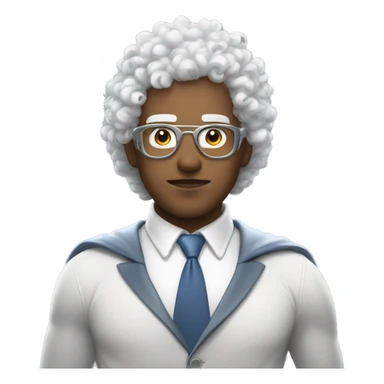 curly hair white man and super 'T' pigeon crossover superhero. his superpower is being good at design sticker