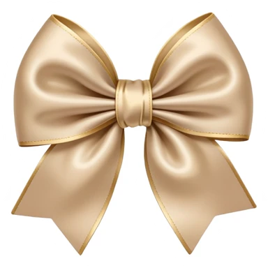 satin beige bow sticker