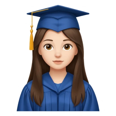 young brunette girl long hair university graduate sticker