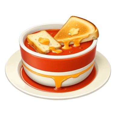 tomato soup with sliced grilled cheese on the side sticker