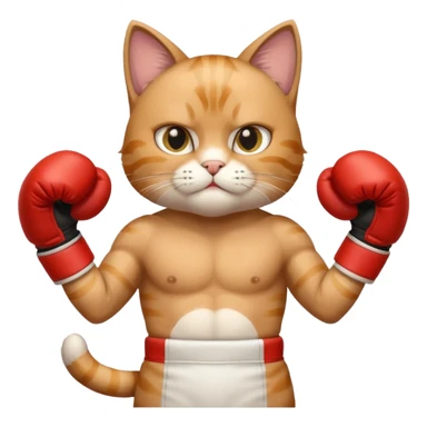 Cat with boxing gloves sticker