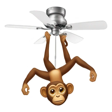 Monkey wearing bikini and hanging from ceiling fan sticker