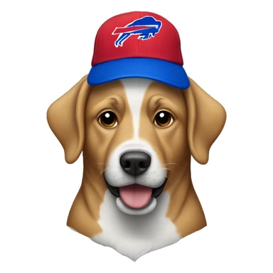 Dog wearing a buffalo bills hat sticker