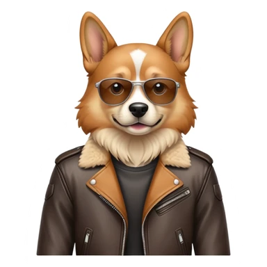 cool dog wearing leather jacket sticker