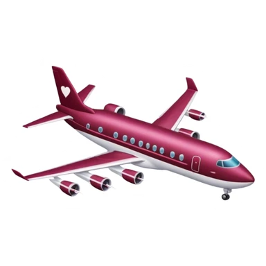 burgundy Valentine’s Day plane sticker