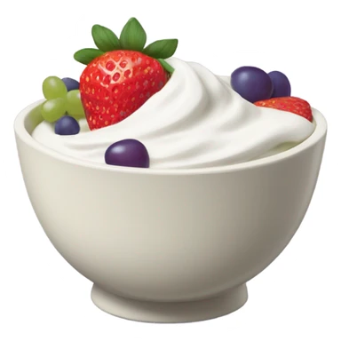 fruit yogurt bowl with strawberries and grapes sticker
