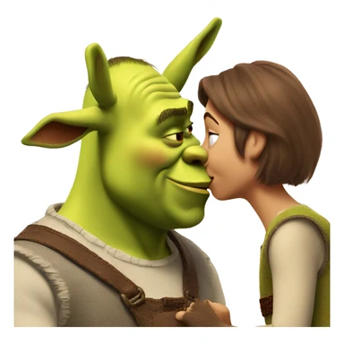 Shrek kissing donkey  sticker