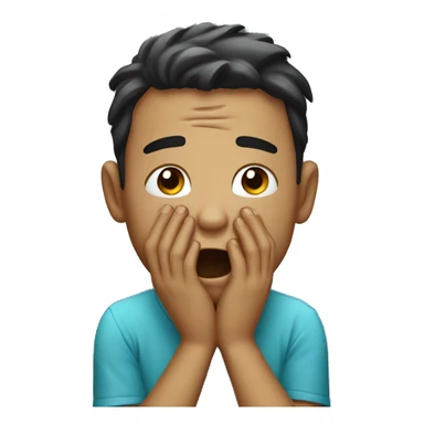 Crying in hands sticker