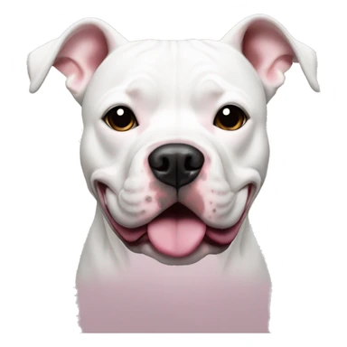 White Pitbull with black and pink nose  sticker