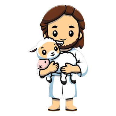 Jesus and lamb  sticker