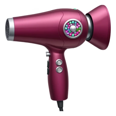 burgundy blow dryer with a ribbon covered in gems sticker