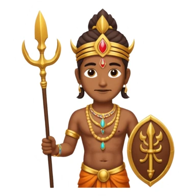indian god with Poseidon trident sticker
